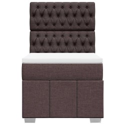 Sommier à lattes de lit avec matelas Marron foncé 90x200 cm 