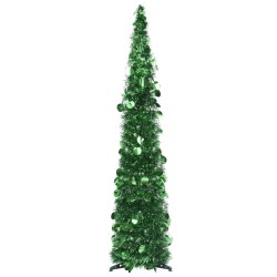 Sapin de Noël artificiel escamotable vert 120 cm PET 