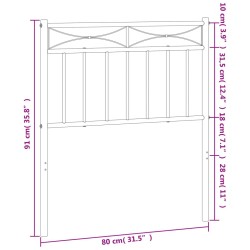 Tête de lit métal noir 75 cm 