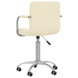 Chaise pivotante de bureau Crème Tissu 