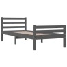 Cadre de lit sans matelas gris bois massif 100x200 cm 