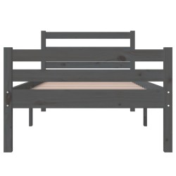 Cadre de lit sans matelas gris bois massif 100x200 cm 
