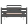 Cadre de lit sans matelas gris bois massif 100x200 cm 
