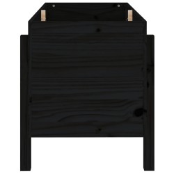 Lit surélevé de jardin noir 101x50x57 cm bois de pin massif 