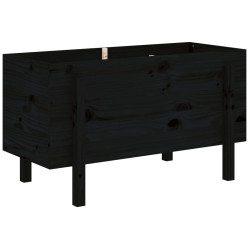Lit surélevé de jardin noir 101x50x57 cm bois de pin massif 