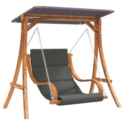 Chaise balançoire avec coussin et auvent bois massif d'épicéa 