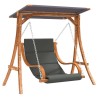 Chaise balançoire avec coussin et auvent bois massif d'épicéa 