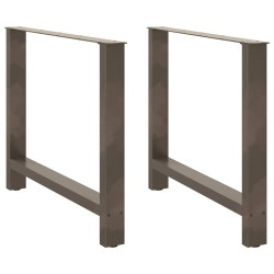 Pieds de table à manger en acier naturel 2 pièces 90 x (72-73) cm Acier 