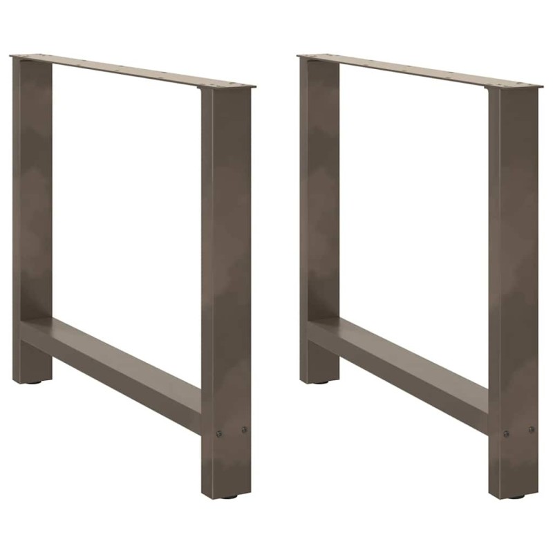 Pieds de table à manger en acier naturel 2 pièces 90 x (72-73) cm Acier 