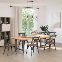 Pieds de table à manger en acier naturel 2 pièces 90 x (72-73) cm Acier 