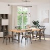 Pieds de table à manger en acier naturel 2 pièces 90 x (72-73) cm Acier 