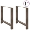 Pieds de table à manger en acier naturel 2 pièces 90 x (72-73) cm Acier 