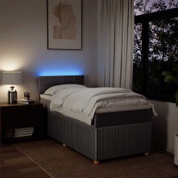 Sommier à lattes de lit avec matelas Taupe 80x200 cm Tissu 