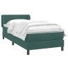 Sommier à lattes de lit et matelas vert foncé 100x220cm velours 