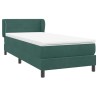 Sommier à lattes de lit et matelas vert foncé 100x220cm velours 