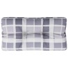 Coussin de palette motif à carreaux gris 80x40x12 cm tissu 