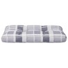 Coussin de palette motif à carreaux gris 80x40x12 cm tissu 