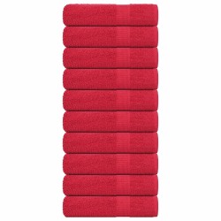 Serviettes de bain 10 pcs rouge 100x150 cm 360 g/m² 100% coton 