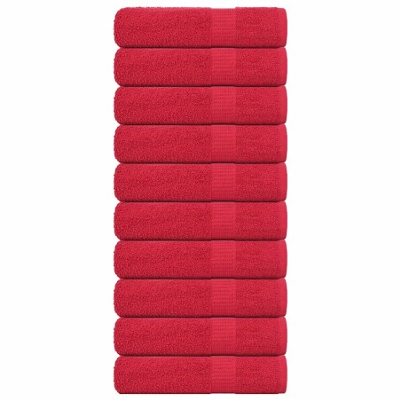 Serviettes de bain 10 pcs rouge 100x150 cm 360 g/m² 100% coton 