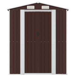 Abri de jardin Marron foncé 192x274x223 cm Acier galvanisé 