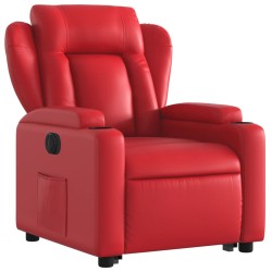 Fauteuil inclinable électrique rouge similicuir 