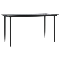 Ensemble à manger de jardin coussins 5pcs Noir Résine tressée 