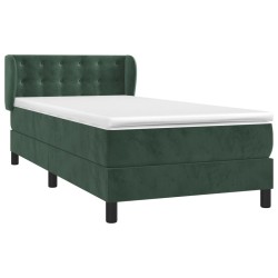 Sommier à lattes de lit avec matelas Vert foncé 100x200 cm 