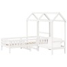 Ensemble de lit et de banc avec toit sans matelas 100x200 cm 