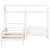 Ensemble de lit et de banc avec toit sans matelas 100x200 cm 