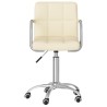 Chaise pivotante de salle à manger Crème Tissu 