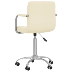 Chaise pivotante de salle à manger Crème Tissu 