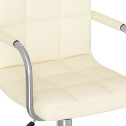 Chaise pivotante de salle à manger Crème Tissu 