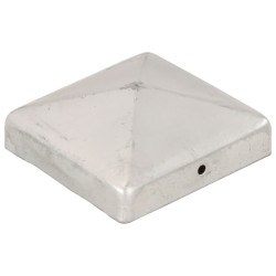 Bouchons de poteau de clôture 6 pcs Métal galvanisé 91x91 mm 