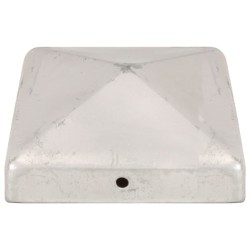 Bouchons de poteau de clôture 6 pcs Métal galvanisé 91x91 mm 