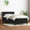 Sommier à lattes de lit avec matelas noir 100x210 cm velours 