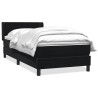 Sommier à lattes de lit avec matelas noir 100x210 cm velours 