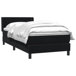 Sommier à lattes de lit avec matelas noir 100x210 cm velours 