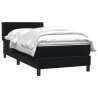 Sommier à lattes de lit avec matelas noir 100x210 cm velours 