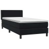 Sommier à lattes de lit avec matelas noir 100x210 cm velours 
