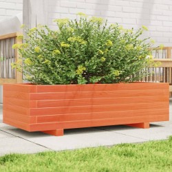 Jardinière cire marron 90x40x26,5 cm bois de pin massif 
