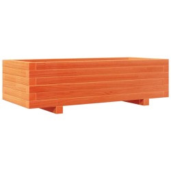 Jardinière cire marron 90x40x26,5 cm bois de pin massif 