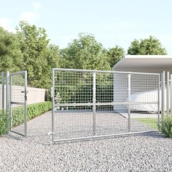 Portal de jardin maille argenté 350x175 cm acier galvanisé 
