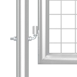 Portal de jardin maille argenté 350x175 cm acier galvanisé 