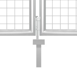 Portal de jardin maille argenté 350x175 cm acier galvanisé 