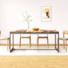 Table à manger Bois massif et acier 180 cm 
