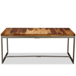 Table à manger Bois massif et acier 180 cm 