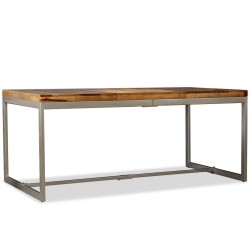 Table à manger Bois massif et acier 180 cm 
