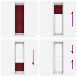 Store plissé rouge bordeaux 65x200 cm largeur du tissu 64,4 cm 