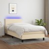Sommier à lattes de lit avec matelas LED Crème 80x200cm Tissu 