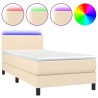 Sommier à lattes de lit avec matelas LED Crème 80x200cm Tissu 
